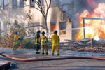 Firefighters in action
